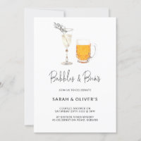 Simple Modern Bubbles & Brews Couples Shower Photo