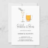 Simple Modern Bubbles & Brews Engagement Photo Inv