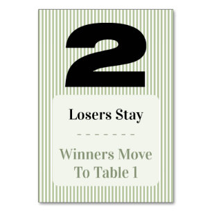 Simple Modern Bunco Table Two Card Set 