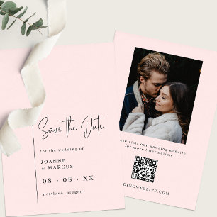 Simple Modern Bush Photo & QR Code Save The Date