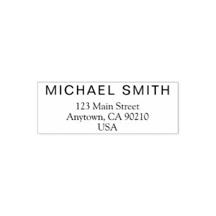 Simple Modern Business Address Self-inking Stamp