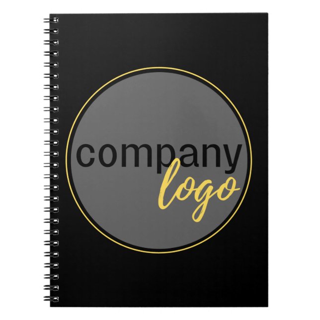 SIMPLE MODERN BUSINESS COMPANY LOGO BRANDING BLACK NOTEBOOK (Front)