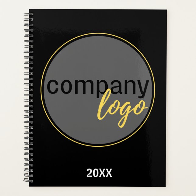 SIMPLE MODERN BUSINESS COMPANY LOGO BRANDING BLACK PLANNER (Front)