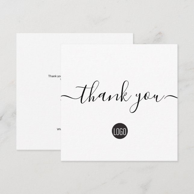 Simple modern business custom logo thank you card (Front/Back)