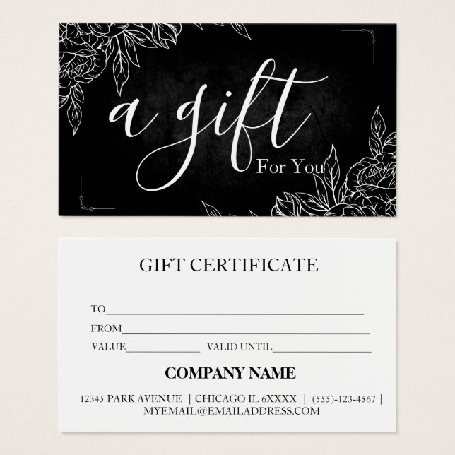 Simple & Modern Business Gift Certificate (Front & Back)