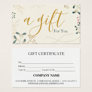 Simple & Modern Business Gift Certificate