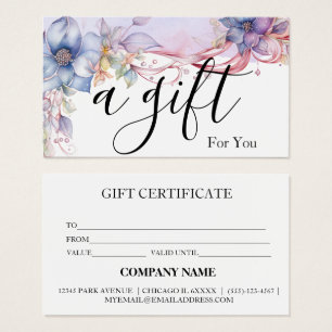 Simple & Modern Business Gift Certificate