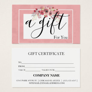 Simple & Modern Business Gift Certificate