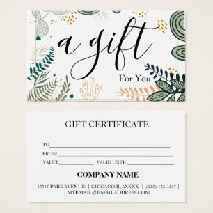 Simple & Modern Business Gift Certificate