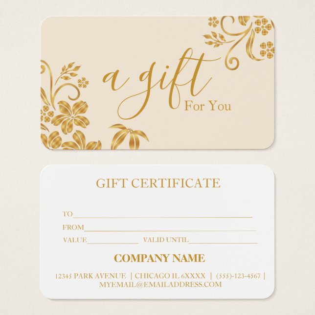 Simple & Modern Business Gift Certificate (Front & Back)