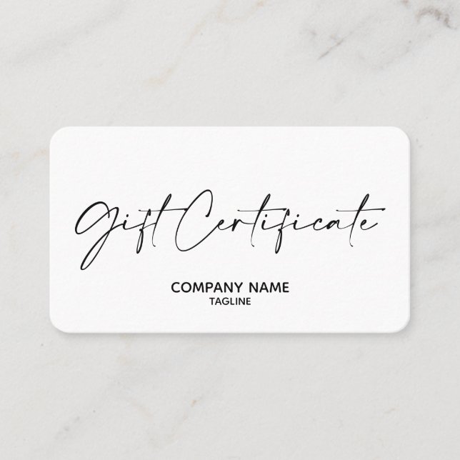 Simple & Modern Business Gift Certificate (Front)