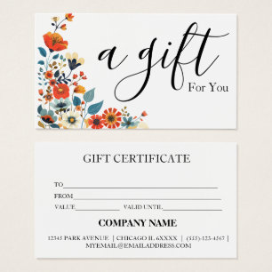 Simple & Modern Business Gift Certificate