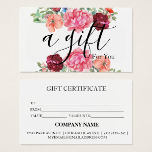 Simple & Modern Business Gift Certificate