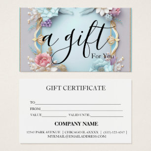 Simple & Modern Business Gift Certificate