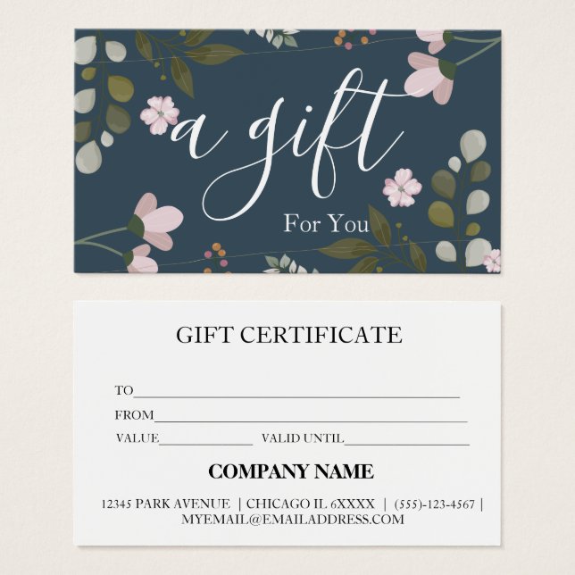 Simple & Modern Business Gift Certificate (Front & Back)