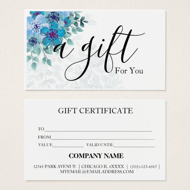 Simple & Modern Business Gift Certificate (Front & Back)