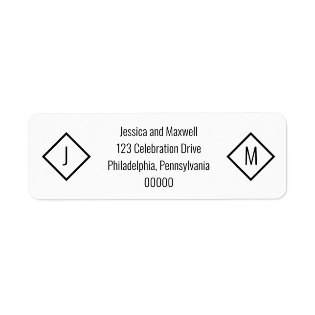 Simple Modern BW Diamond Wedding Geometric (Front)
