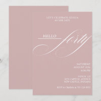 Simple Modern Caligraphy Forty 40th Birthday Party