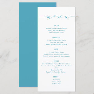 Simple Modern Calligraphy Blue Green Menu