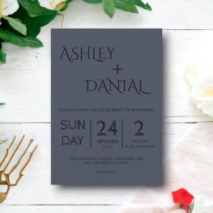 Simple Modern Calligraphy Classy Elegant Wedding Invitation