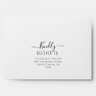 Simple Modern Calligraphy Kindly Deliver To Envelope