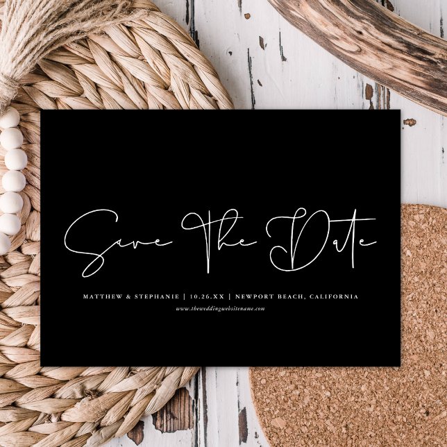 Simple Modern Calligraphy Non-Photo Save The Date  Invitation (Creator Uploaded)