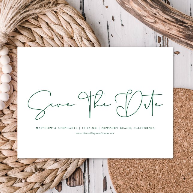 Simple Modern Calligraphy Non-Photo Save The Date  Invitation (Creator Uploaded)