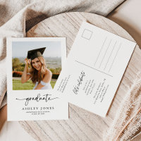 Simple Modern Calligraphy Photo Graduation