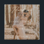 Simple Modern Calligraphy Photo Wedding Favours Magnet<br><div class="desc">Simple Modern Calligraphy Photo Wedding Favours magnet</div>