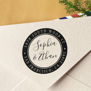 Simple Modern Calligraphy Return Address Self-inking Stamp