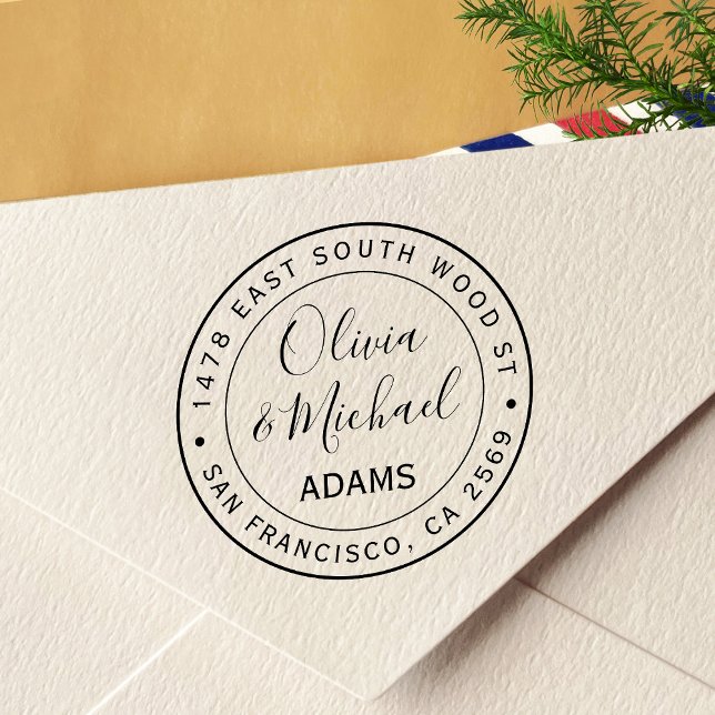 Simple Modern Calligraphy Return Address Self-inking Stamp (Creator Uploaded)