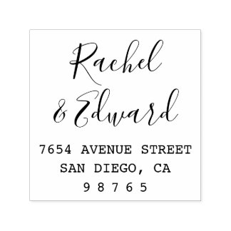 Simple Modern Calligraphy Return Address Self-inking Stamp