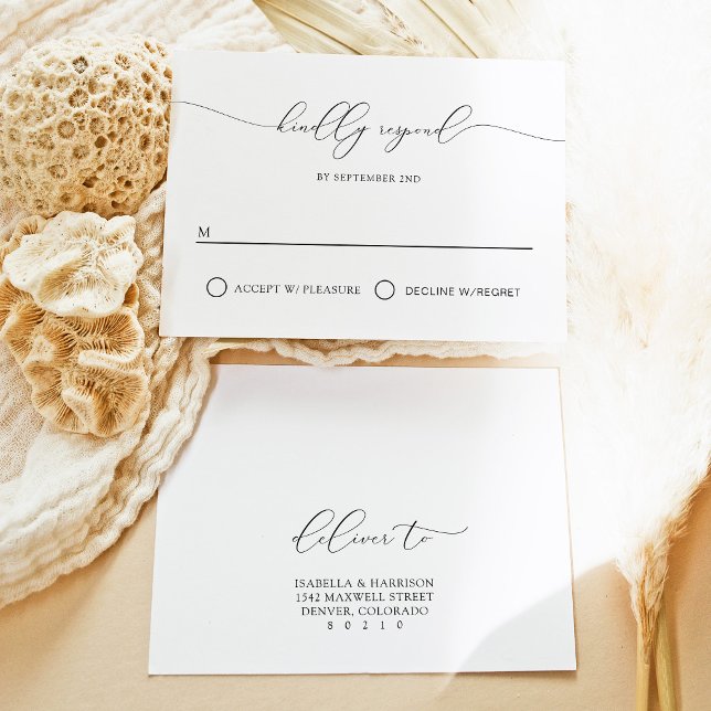Simple Modern Calligraphy RSVP Postcard (Creator Uploaded)