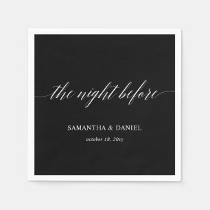 Simple Modern Calligraphy Script Rehearsal Dinner  Napkin