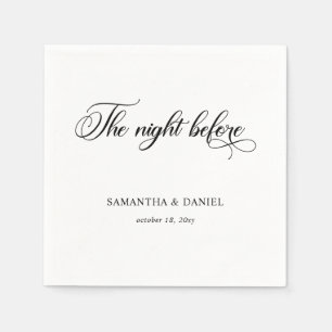 Simple Modern Calligraphy Script Rehearsal Dinner  Napkin