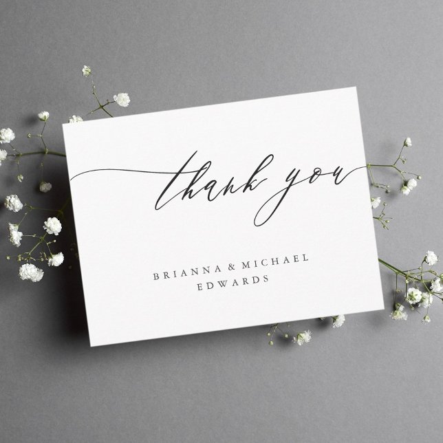 Simple Modern Calligraphy Thank You Card (Creator Uploaded)