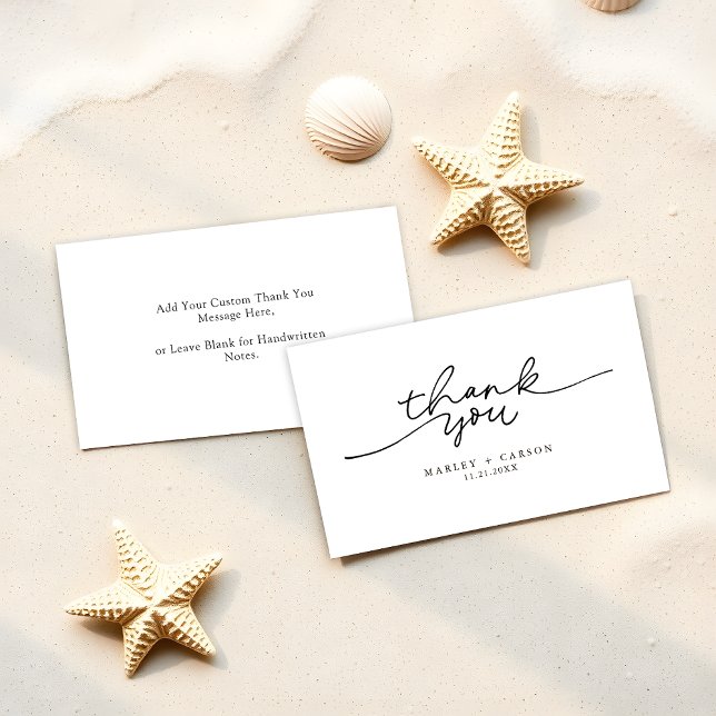 Simple Modern Calligraphy Wedding Budget Thank You Card (Creator Uploaded)