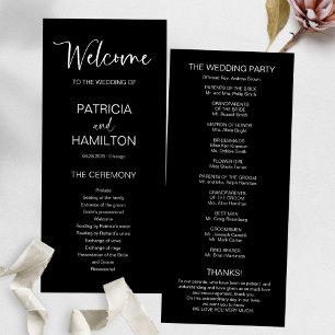 Simple Modern Calligraphy Wedding Program