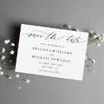 Simple Modern Calligraphy Wedding Save the Date<br><div class="desc">Simple Modern Calligraphy Black and White Wedding Save the Date Card.  For more advanced customization of this design,  Please click the "Customize" button above! Matching items are also available.</div>