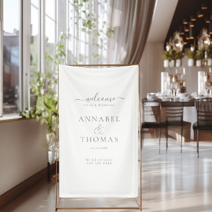 Simple Modern Calligraphy "Welcome" Wedding Banner