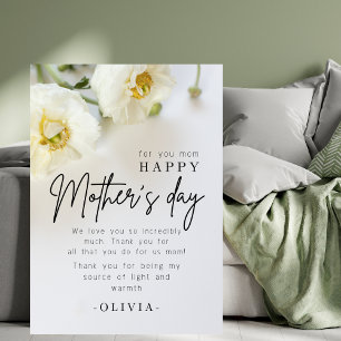 Simple Modern card flower for you mom