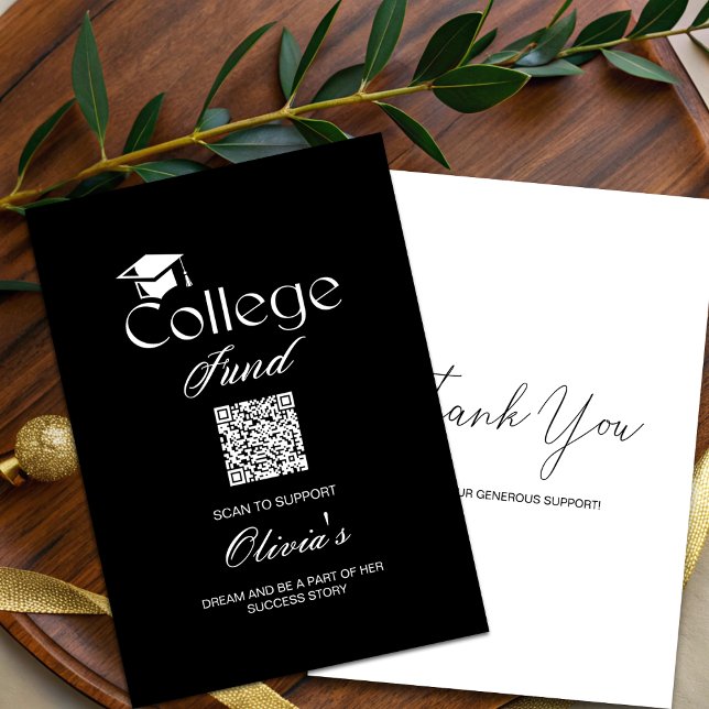 Simple Modern Card With QR Code For College Fund (Creator Uploaded)