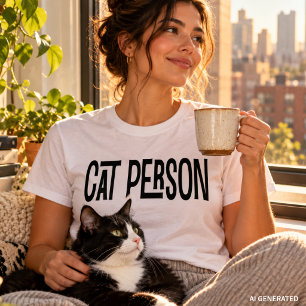 Simple Modern Cat Person Typography Cat Lover T-Shirt