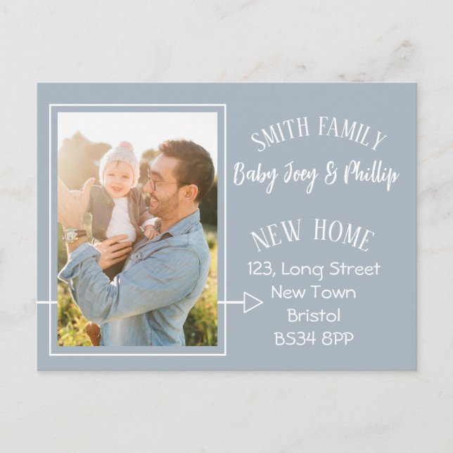 Simple Modern Change of address Photo postcard (Front)
