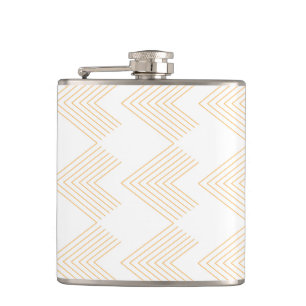Simple, modern chevron arrow shape graphic pattern hip flask