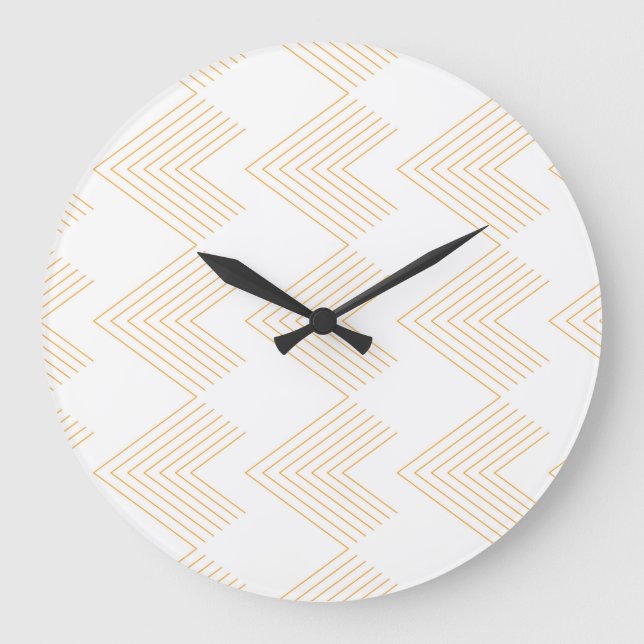 Simple, modern chevron arrow shape graphic pattern large clock (Front)