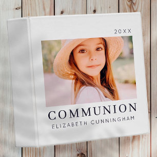 Simple Modern Chic Custom First Communion Photo Binder