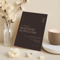 Simple Modern Chic Dark Brown Wedding