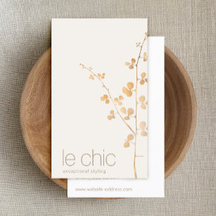 Simple Modern Chic Gold Leaves Branch Business Card