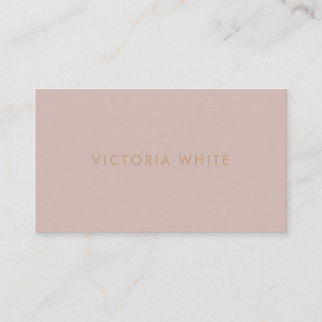 Simple Modern Chic Unique Taupe Blush Business Card (Front)